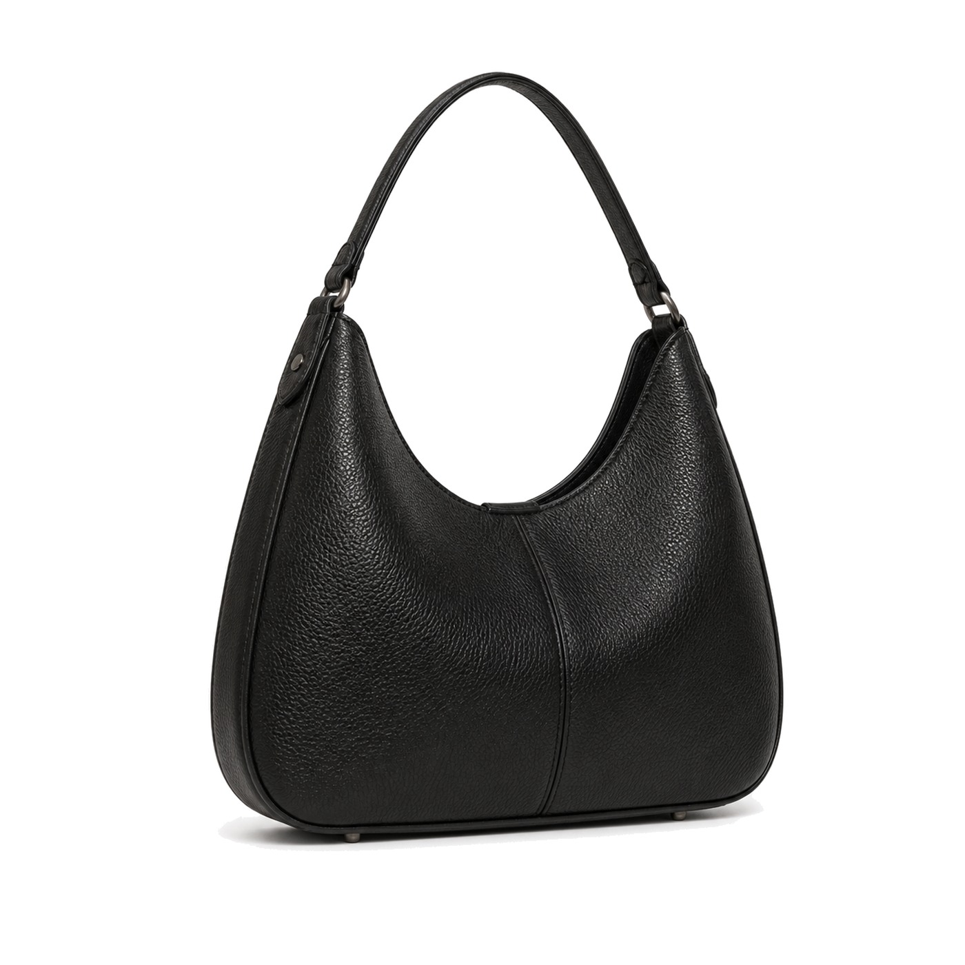 AELA black hobo handbag on white background